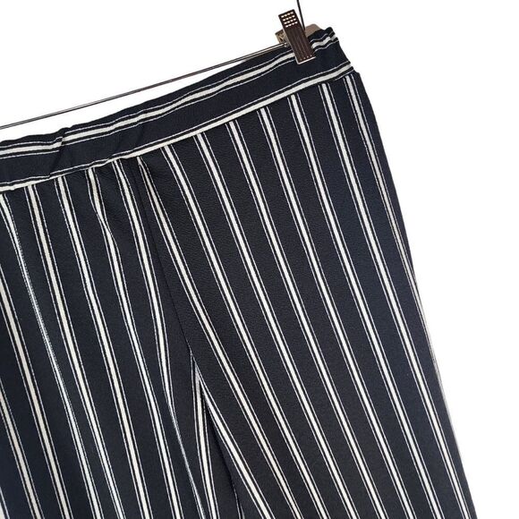 H&H by Harmony & Havoc Black White Striped High Rise Belted Wide Leg Pants Xl - Picture 5 of 8